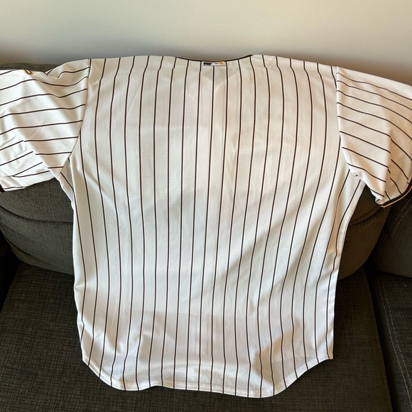 Nike Authentic San Diego Padres Baseball Pinstripe Jersey with Patch Men’s Sz: L - Picture 5 of 6